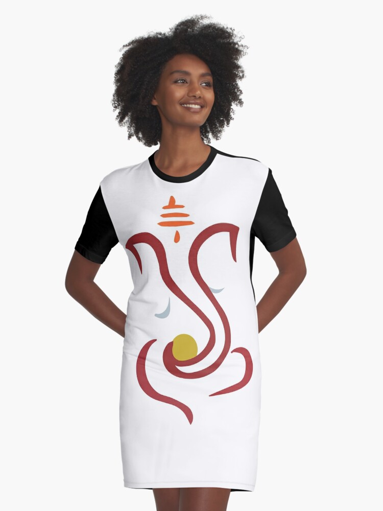Download Free Lord Ganesha Art Graphic T Shirt Dress By Kartickdutta101 Redbubble PSD Mockup Template
