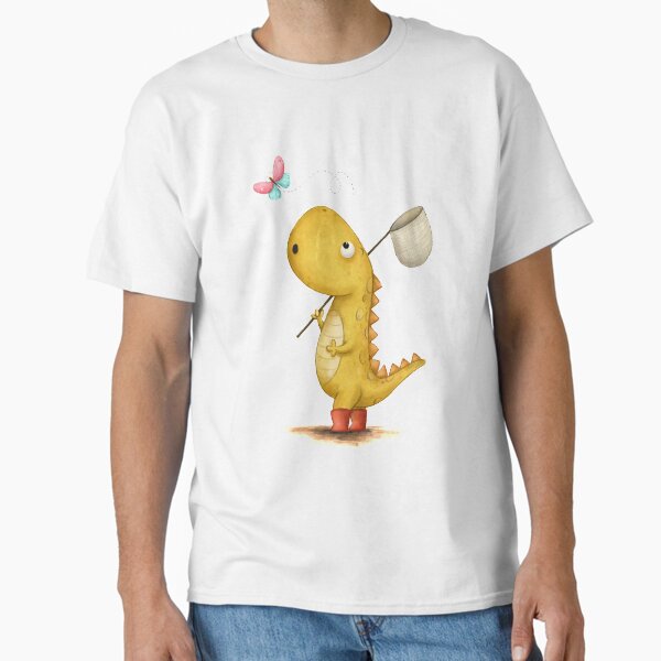 Item preview, Chasing Butterflies- Dinosaur Illustration designed and sold by Aishwarya Vohra.