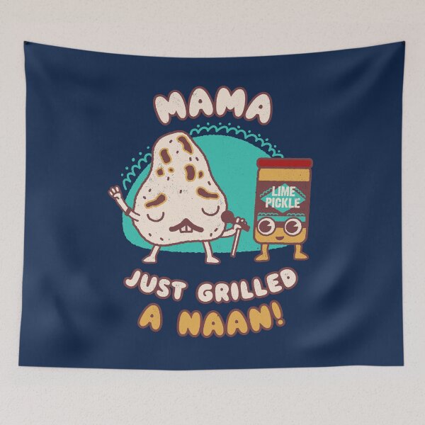 Item preview, Mama Just Grilled a Naan! - Kawaii Food cute funny musical designed and sold by WeirdPunderful.