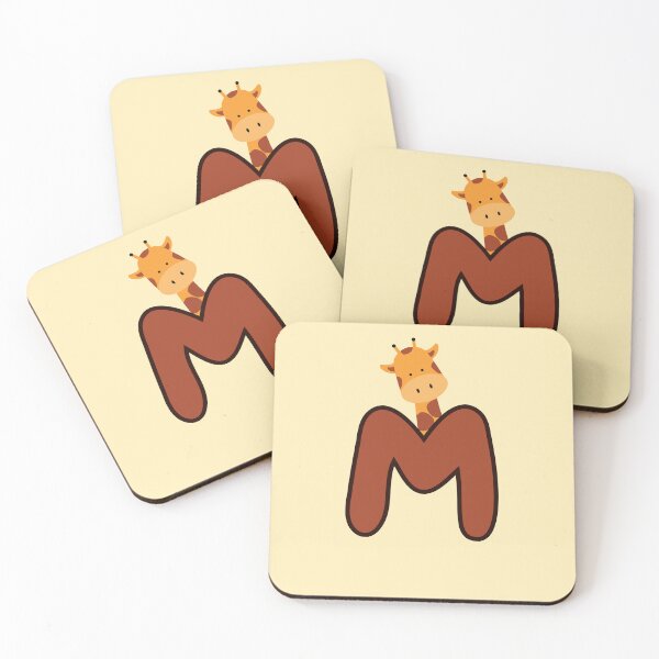 Item preview, Giraffe Monogram Letter M designed and sold by Lyssarien.