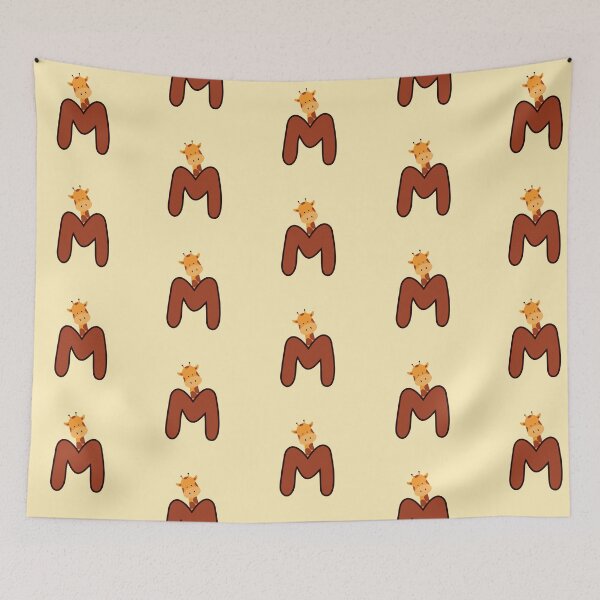 Item preview, Giraffe Monogram Letter M designed and sold by Lyssarien.