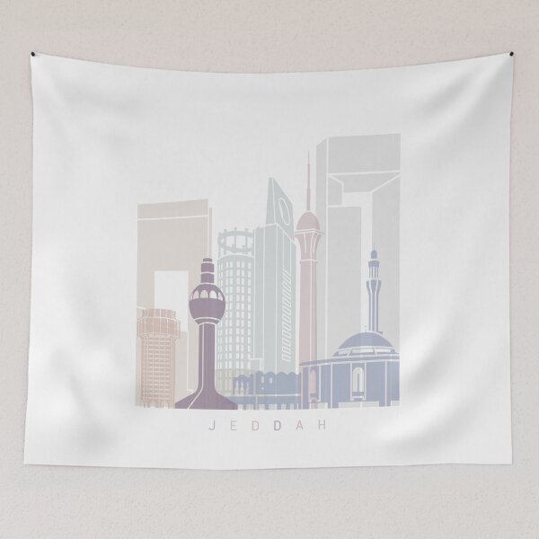 Item preview, JEDDAH SKYLINE POSTER PASTEL designed and sold by paulrommer.