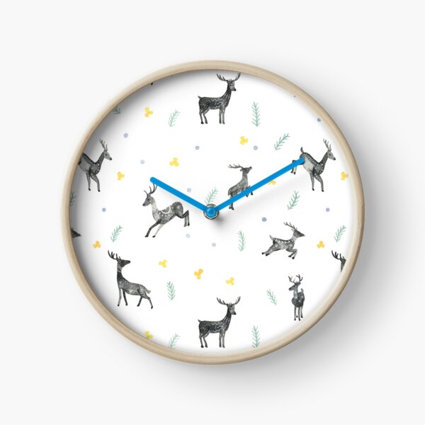 Happy deer in the forest Clock