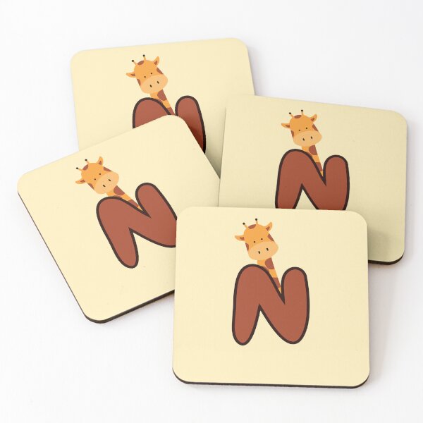 Item preview, Giraffe Monogram Letter N designed and sold by Lyssarien.