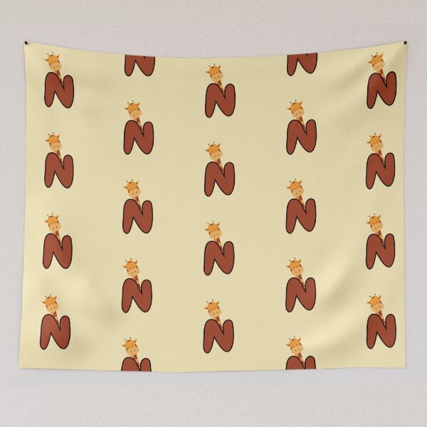 Item preview, Giraffe Monogram Letter N designed and sold by Lyssarien.