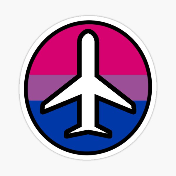 “Bisexual Fly With Pride Airplane” Sticker for Sale by HausOfAviation