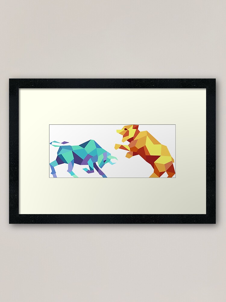 "Bull vs Bear" Framed Art Print for Sale by gracelot Redbubble