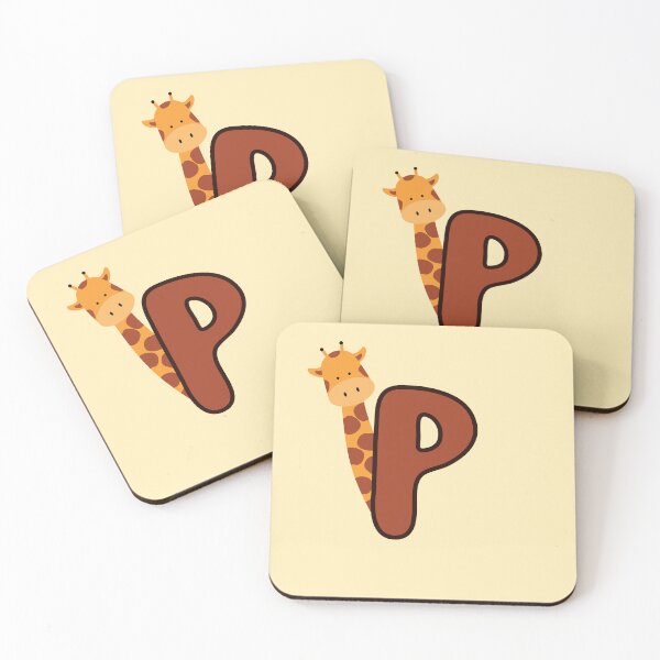 Item preview, Giraffe Monogram Letter P designed and sold by Lyssarien.
