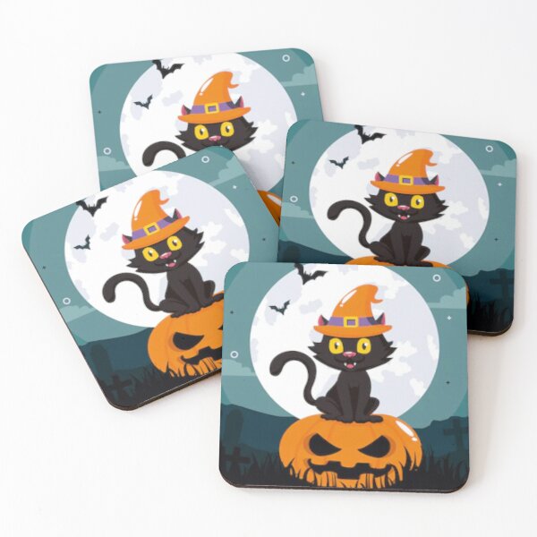 Item preview,  Halloween scary pumpkins, cat and the moon at night designed and sold by BEAUTY ⭐⭐⭐⭐⭐.