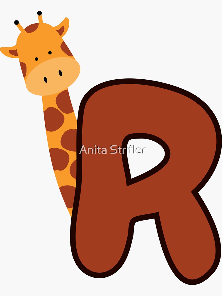 Giraffe Monogram Letter F Sticker for Sale by Anita Strifler