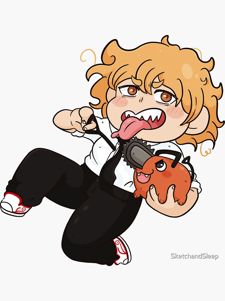 "Denji [CSM Chibis]" Sticker for Sale by SketchandSleep | Redbubble