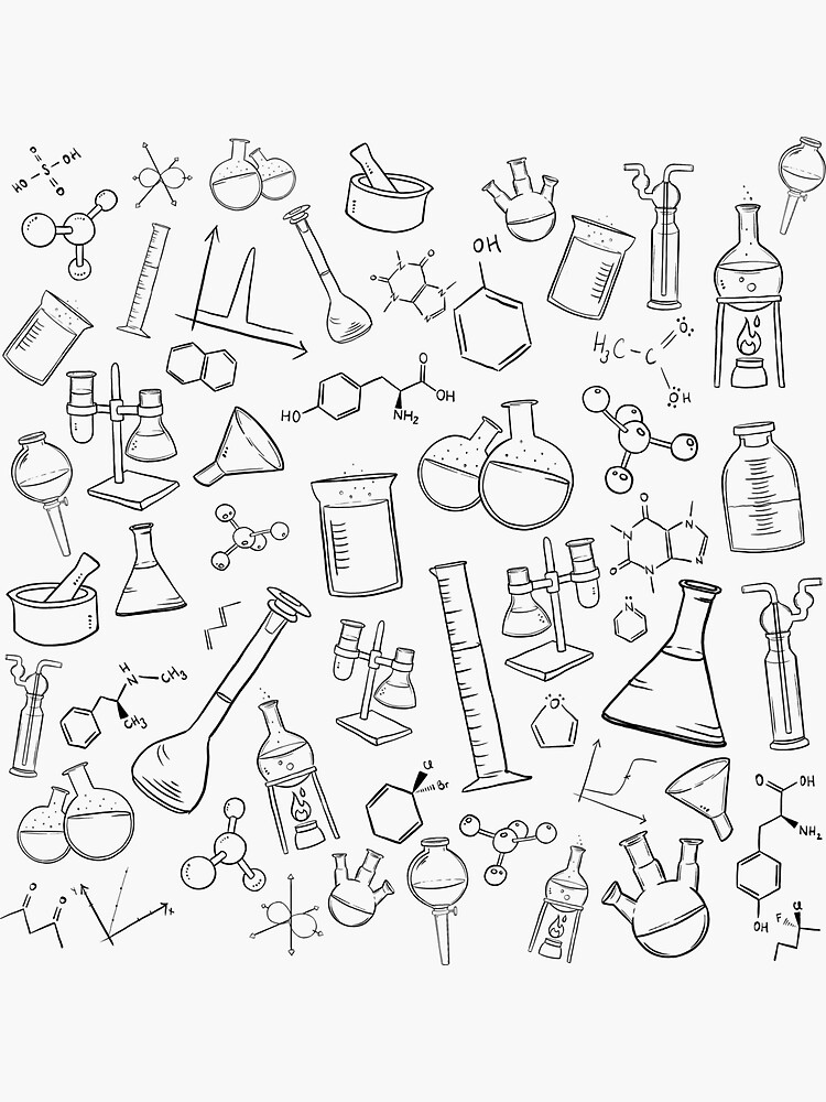 "Chemistry lab equipment design" Sticker for Sale by Capytown Redbubble