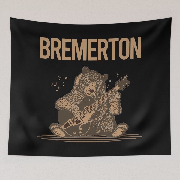 Item preview, Bear With Guitar Bremerton designed and sold by BloodMoneyTwit.