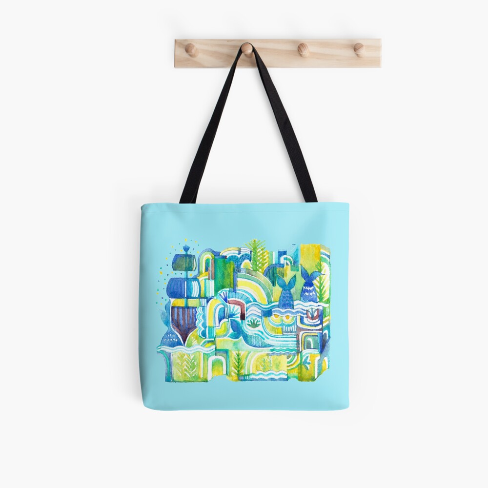 Sea Adventure - Watercolor Illustration Tote Bag