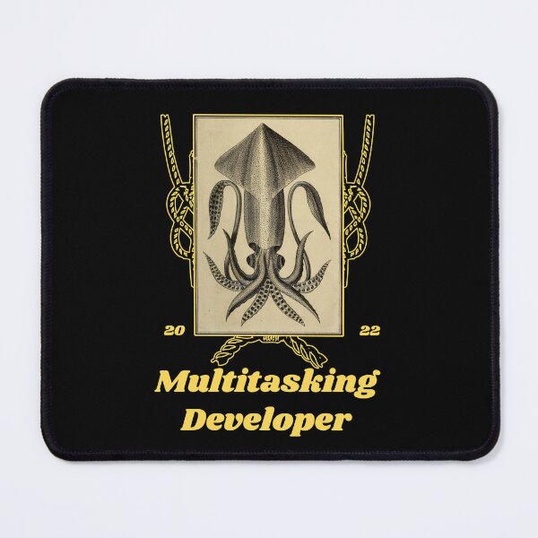 Item preview, 'Multitasking Developer' Old Book Calamari Graphic - Funny Quotes Designs for T-shirts, stickers and other accessories designed and sold by Ridiculam Toga.