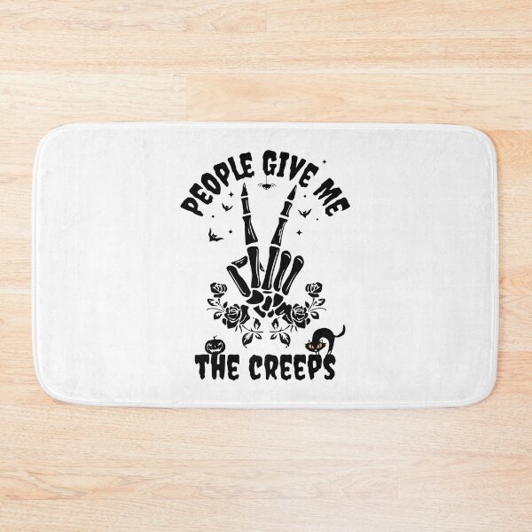 Item preview, Halloween People Give Me The Creeps Horror Black Cat Gift designed and sold by SpookySeasonTee.