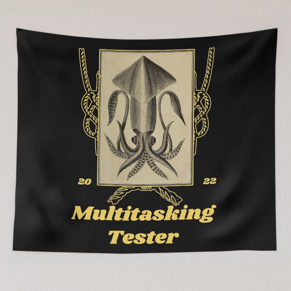 Item preview, 'Multitasking Tester' Old Book Calamari Graphic - Funny Quotes Designs for T-shirts, stickers and other accessories designed and sold by Ridiculam Toga.
