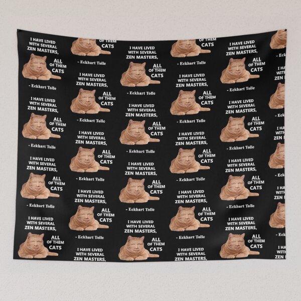 Item preview, Eckhart Tolle Zen Master Cat quote - “I have lived with several zen masters, all of them cats” designed and sold by SubtleSplit.