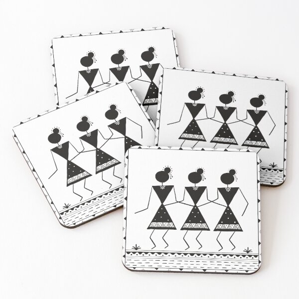 Item preview, Warli Friends designed and sold by Soma Chakraborty Debnath.