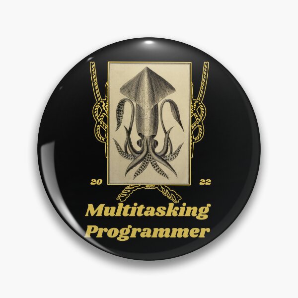 Item preview, 'Multitasking Programmer' Old Book Calamari Graphic - Funny Quotes Designs for T-shirts, stickers and other accessories designed and sold by Ridiculam Toga.