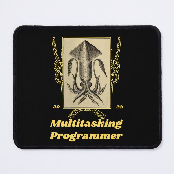 Item preview, 'Multitasking Programmer' Old Book Calamari Graphic - Funny Quotes Designs for T-shirts, stickers and other accessories designed and sold by Ridiculam Toga.