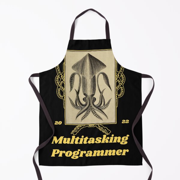 Item preview, 'Multitasking Programmer' Old Book Calamari Graphic - Funny Quotes Designs for T-shirts, stickers and other accessories designed and sold by Ridiculam Toga.