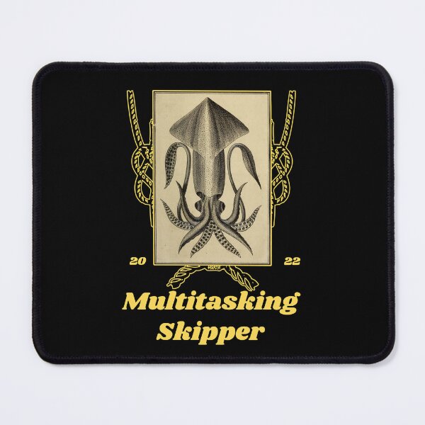 Item preview, 'Multitasking Skipper' Old Book Calamari Graphic - Funny Quotes Designs for T-shirts, stickers and other accessories designed and sold by Ridiculam Toga.