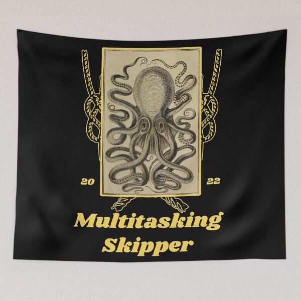 Item preview, 'Multitasking Skipper' Old Book Octopus Graphic - Funny Quotes Designs for T-shirts, stickers and other accessories designed and sold by Ridiculam Toga.