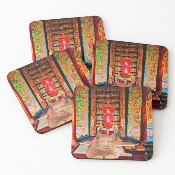 Item preview, Eckhart Tolle Zen Master Cat Laying In A Chinese Style Temple designed and sold by SubtleSplit.