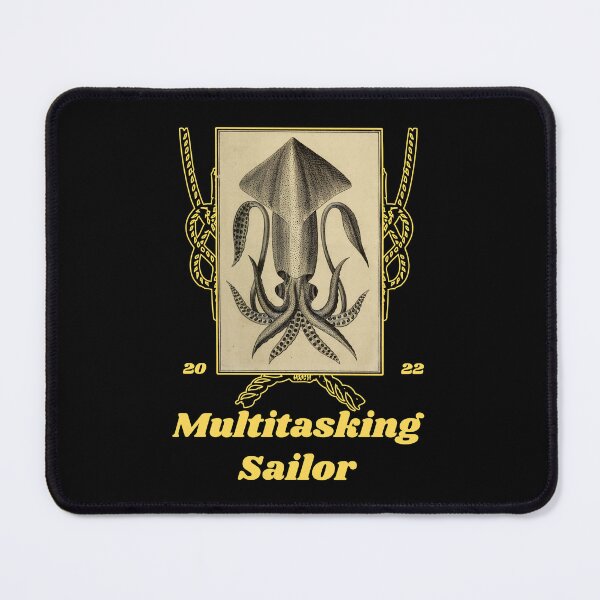 Item preview, 'Multitasking Sailor' Old Book Calamari Graphic - Funny Quotes Designs for T-shirts, stickers and other accessories designed and sold by Ridiculam Toga.