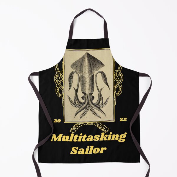 Item preview, 'Multitasking Sailor' Old Book Calamari Graphic - Funny Quotes Designs for T-shirts, stickers and other accessories designed and sold by Ridiculam Toga.