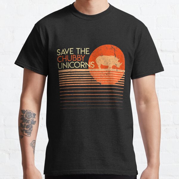 Item preview, Save The Chubby Unicorns Retro Style Rhino designed and sold by aaronbolser.