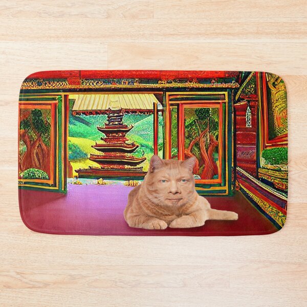Item preview, Eckhart Tolle Zen Master Cat Laying in a Thailand Temple designed and sold by SubtleSplit.