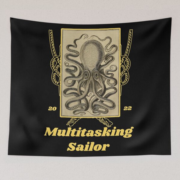 Item preview, 'Multitasking Sailor' Old Book Octopus Graphic - Funny Quotes Designs for T-shirts, stickers and other accessories designed and sold by Ridiculam Toga.