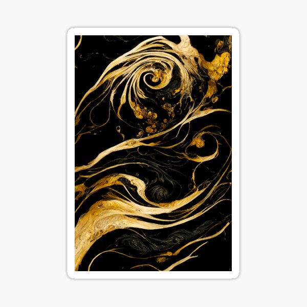 "Black and gold " Sticker for Sale by SteamedSashimi Redbubble
