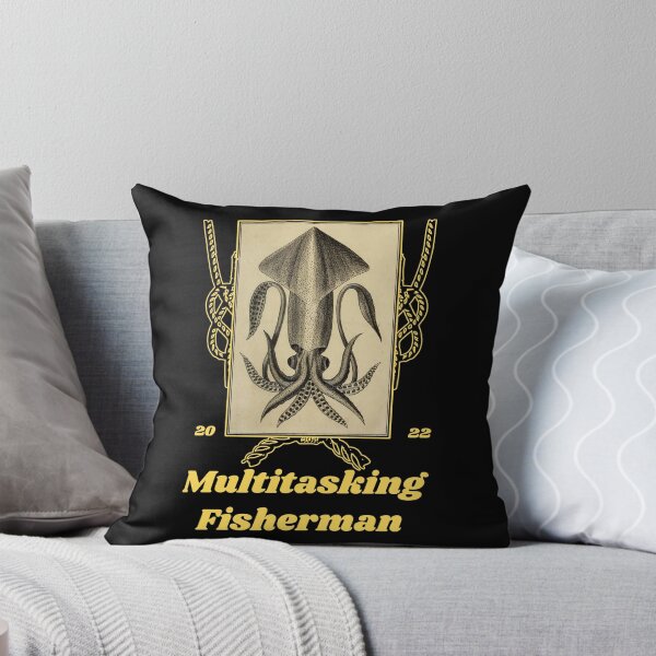 Item preview, 'Multitasking Fisherman' Old Book Calamari Graphic - Funny Quotes Designs for T-shirts, stickers and other accessories designed and sold by Ridiculam Toga.