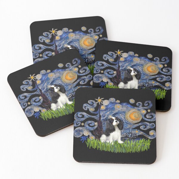 Item preview, Starry Night Free Form with a Cavalier King Charles Spaniel (tri colored) Classic  designed and sold by badopriha1.