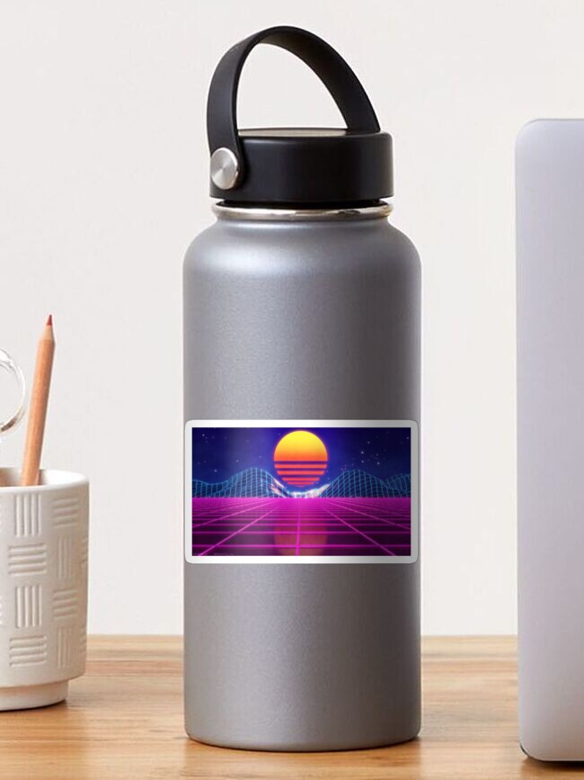 Thumbnail 1 of 3, Sticker, Vaporwave Synthwave Retrowave designed and sold by Bien Design.