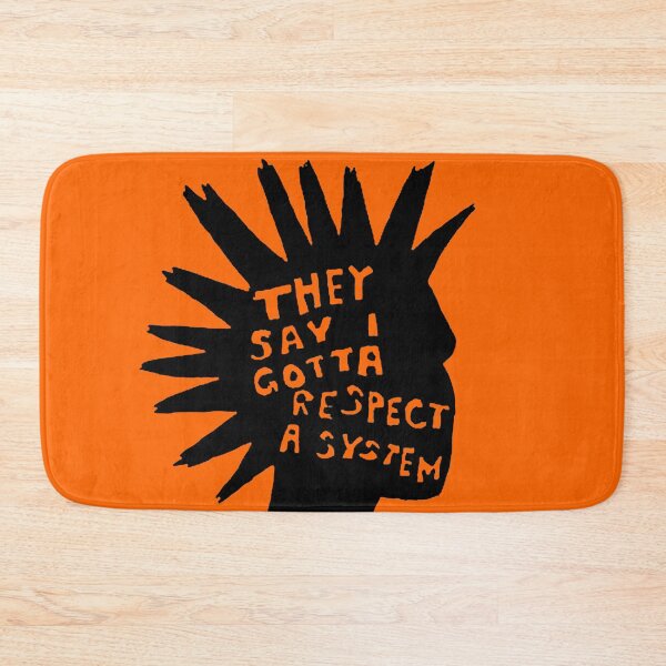 Item preview, NO RESPECT FOR THE SYSTEM! Cool and Outrageous Wrecked Punk Mohawk Silhouette designed and sold by DRK7DSGN.