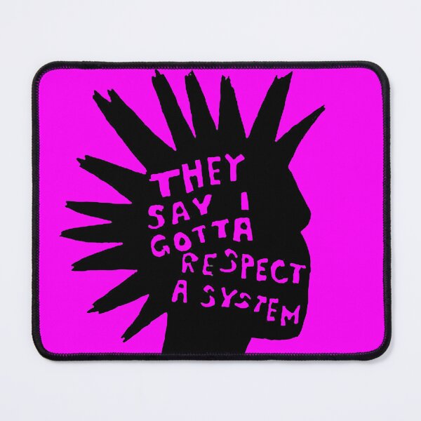 Item preview, NO RESPECT FOR THE SYSTEM! Cool and Outrageous Wrecked Punk Mohawk Silhouette designed and sold by DRK7DSGN.