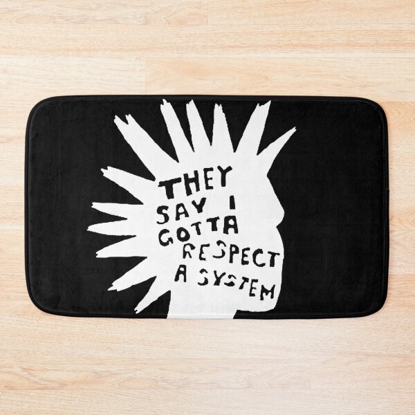 Item preview, NO RESPECT FOR THE SYSTEM! Cool and Outrageous Wrecked Punk Mohawk White Silhouette designed and sold by DRK7DSGN.