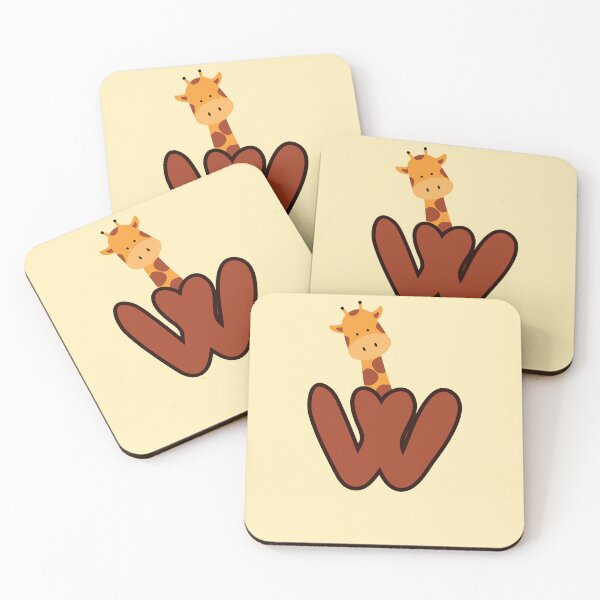 Item preview, Giraffe Monogram Letter W designed and sold by Lyssarien.