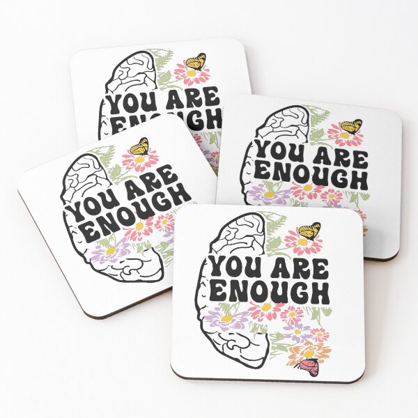 Item preview, VINTAGE AND AWESOME  FLORAL QUOTE " YOU ARE ENOUGH " MENTAL HEALTH AWARENESS ESSENTIAL TSHIRT designed and sold by GhostAmine.