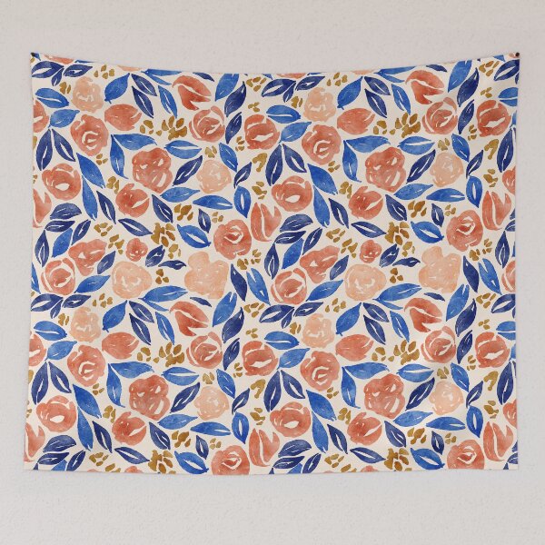 Item preview, Cobalt Painterly Floral designed and sold by RebeccaFlaherty.