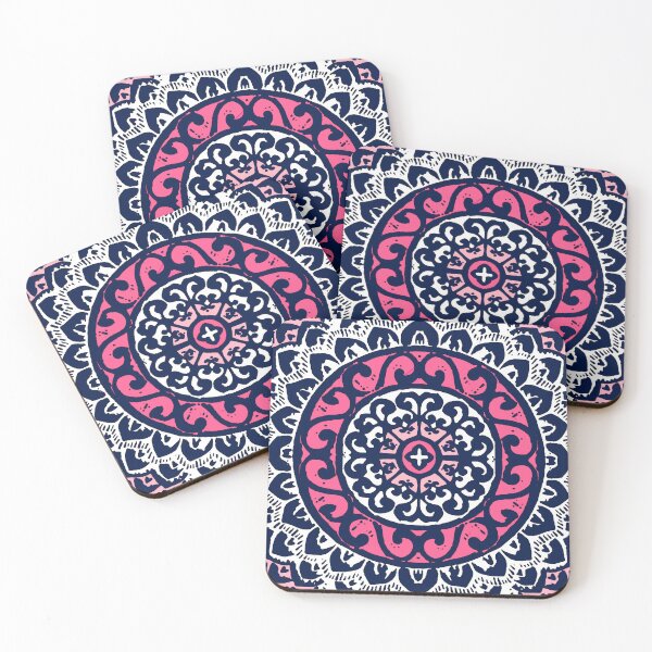 Item preview, Soutwestern Sun Mandala, Fuchsia, Navy designed and sold by Marymarice.