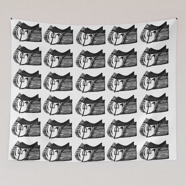 Item preview, English Saddle Pattern Print in Coal designed and sold by London-Fields.