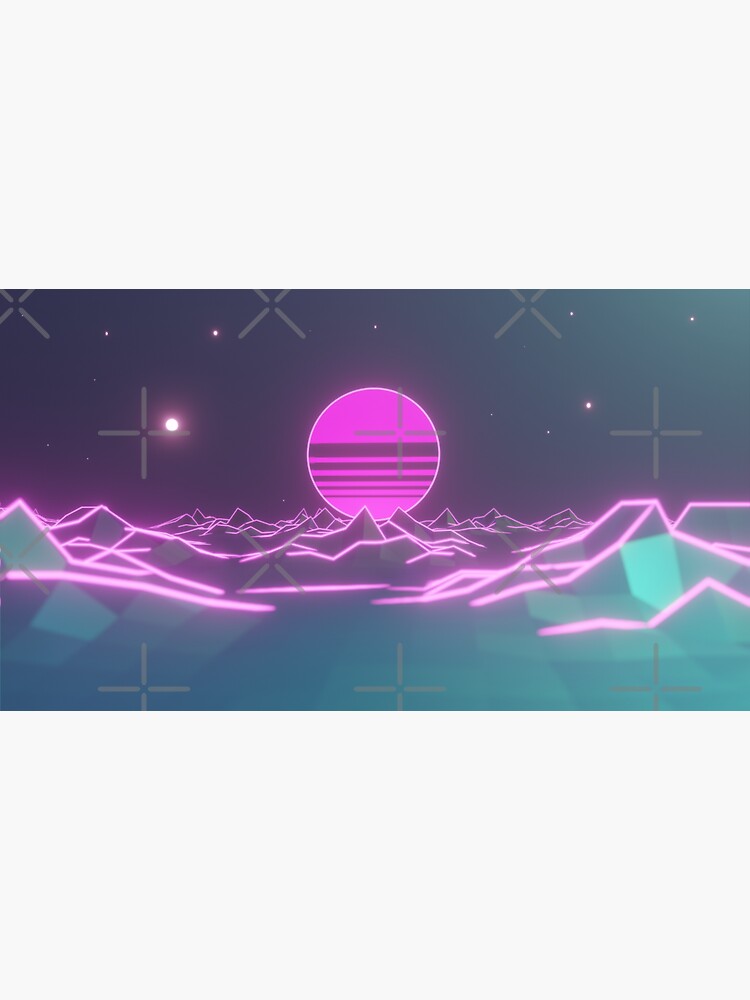 Thumbnail 3 of 3, Sticker, Neon Vaporwave Retrowave Sun designed and sold by Bien Design.