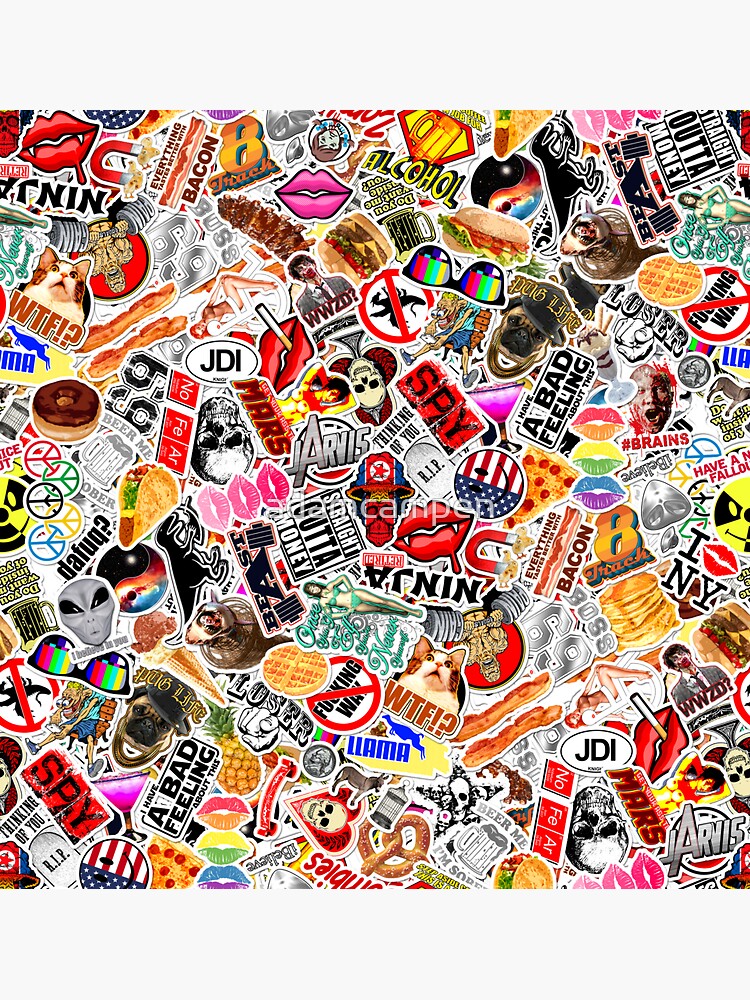 Sticker Bomb Print Magnet for Sale by adamcampen
