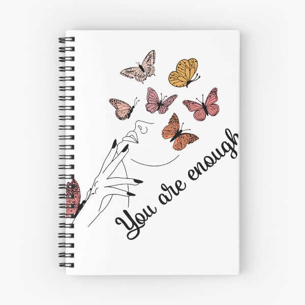 Item preview, MODERN AND ELEGENT  WITH BUTTERFLIES QUOTE " YOU ARE ENOUGH " MENTAL HEALTH AWARENESS ESSENTIAL TSHIRT designed and sold by GhostAmine.