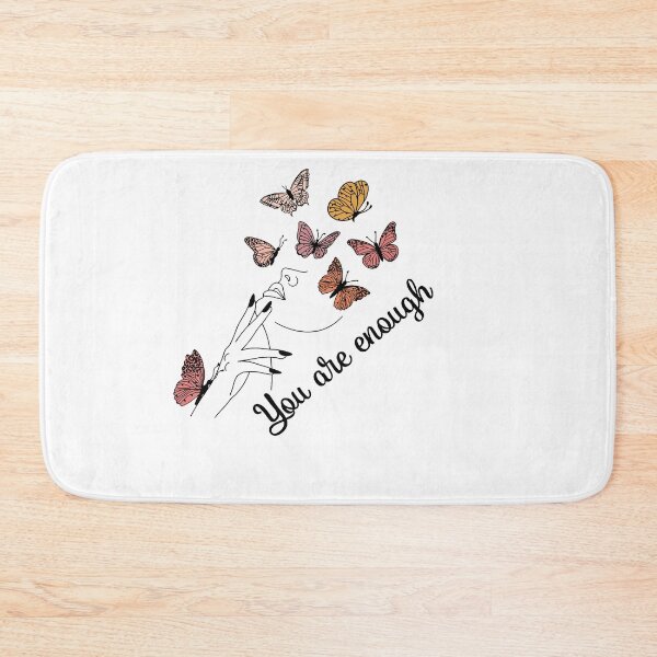 Item preview, MODERN AND ELEGENT  WITH BUTTERFLIES QUOTE " YOU ARE ENOUGH " MENTAL HEALTH AWARENESS ESSENTIAL TSHIRT designed and sold by GhostAmine.